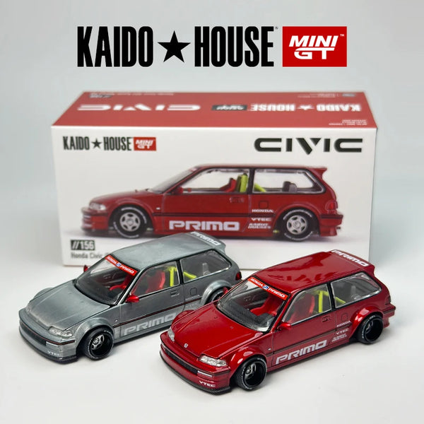 Kaido House Honda Civic EF Kaido Works V2 Metal Red KHMG modello di auto in lega 156 Chase
