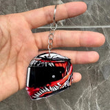 Keychain Helmet 2D Flat Fashion Stereo Motorcycle Helmets Safety Auto Bag Car Key Ring KeyChain Gift Jewelry