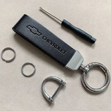 High Grade Leather Keychain With Car Logo Key Ring Accessories For Chevrolet Cruze Spark Captiva Suburban Camaro Malibu Silverad