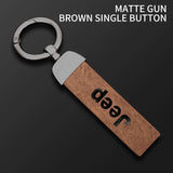 Car Vintage Leather Keychain Ring Zinc Alloy Chain Key For Jeep Grand Cherokee Wrangler JK Gladiator Compass Renegade Patriot
