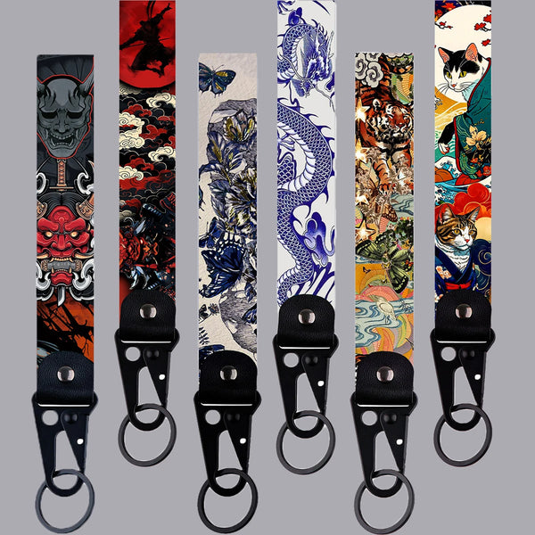 Cool Dragon Tiger Eagle Beak Keychain Short Lanyard Vintage Butterfly Key Holder Cars Motorcycles Keychain Adorn Keyrings Gifts