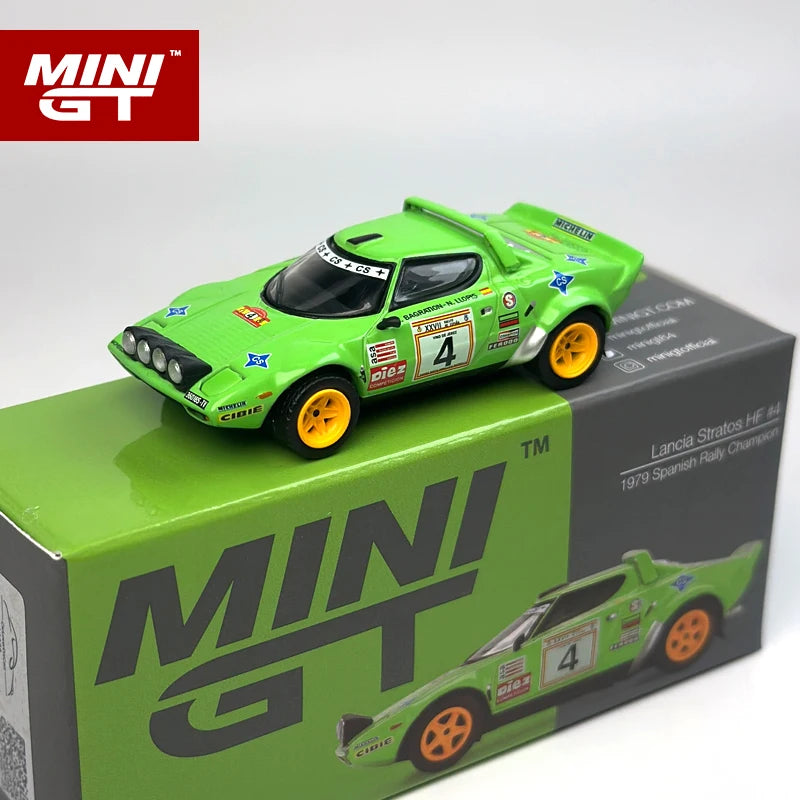 MINIGT 1:64 Lancia Stratos HF#4 Rallye-Meister Spanien 1979 MGT Leichtmetallmodell 1050