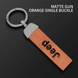 Car Vintage Leather Keychain Ring Zinc Alloy Chain Key For Jeep Grand Cherokee Wrangler JK Gladiator Compass Renegade Patriot