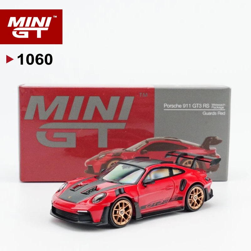 MINIGT 1:64 Porsche 911 (992) GT3 RS Weissach Package Guards Red Modellauto 1060