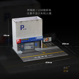 1/64 Diorama Seafood Restaurant Building LED Scene Model Car Garage Model City