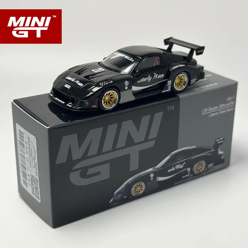 MINIGT 1:64 Schwarzer RX7 LB Super Silhouette Reserve Legierungsautomodell 785 773