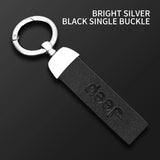 Car Vintage Leather Keychain Ring Zinc Alloy Chain Key For Jeep Grand Cherokee Wrangler JK Gladiator Compass Renegade Patriot