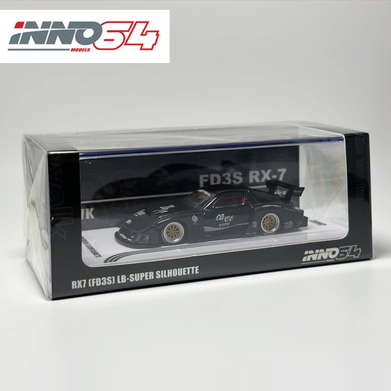 INNO 1:64 RX7 (FD3S) LB-SUPER SILHOUETTE Schwarz-Weiß Automodell-Sammlungsdekor