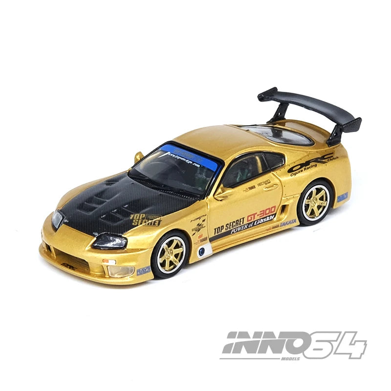 INNO 1:64 Gold SUPRA A80 TOP SECRET GT300 Modellauto Dekoration aus Legierung