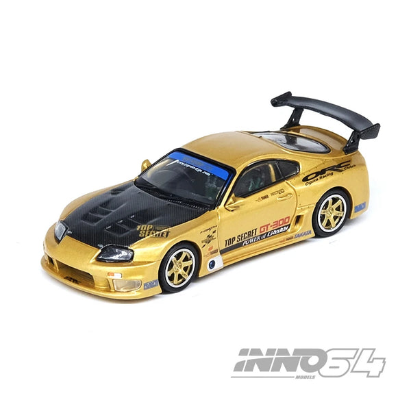 INNO 1:64 Gold SUPRA A80 TOP SECRET GT300 Modellauto Dekoration aus Legierung