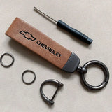 High Grade Leather Keychain With Car Logo Key Ring Accessories For Chevrolet Cruze Spark Captiva Suburban Camaro Malibu Silverad