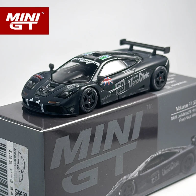 MINIGT 1:64 McLaren F1 GTR #59 1995 Le Mans 24 Stunden Sieger MGT verschmutztes Legierungsauto Modell 870