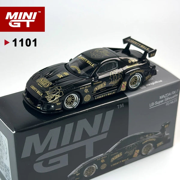 MINIGT 1:64 Mazda RX7 LB-Super Silhouette FD-NILES MGT Legierungsauto-Modell 1101